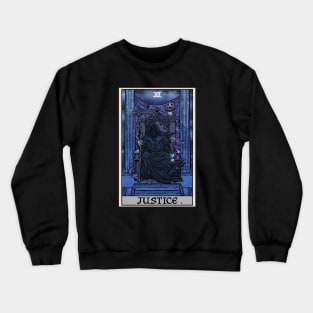 Justice Tarot Card Grim Reaper Halloween Gothic Gift Crewneck Sweatshirt